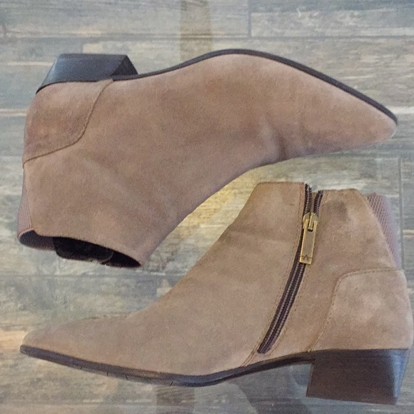 Aquatalia Franca WaterproofTan Suede Leather Boots - Picture 4 of 8